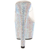 Transparent Silber 18 cm BEJEWELED-701DM Strass Plateau Mules