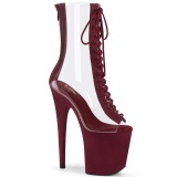 Transparent Weinrot 20 cm FLAMINGO-800-34FS pole dance stiefeletten