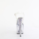 Transparent rhinestones platform 19 cm 708RS-01 pleaser high heels sandals