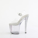 Transparente high heels 19 cm 708RS-01 strass plateau high heels