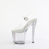 Transparente high heels 19 cm 708RS-01 strass plateau high heels