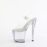 Transparente high heels 19 cm 708RS-02 strass plateau high heels