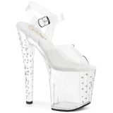 Transparente high heels 19 cm ENCHANT-708RS strass plateau high heels