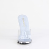 Transparente mules 11,5 cm GALA-01DMM Blaue strass high heels mules