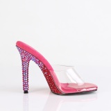 Transparente mules 11,5 cm GALA-01DMM Pink strass high heels mules