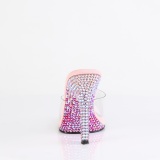 Transparente mules 11,5 cm GALA-01DMM Rosa strass high heels mules