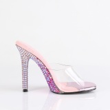 Transparente mules 11,5 cm GALA-01DMM Rosa strass high heels mules