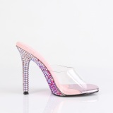 Transparente mules 11,5 cm GALA-01DMM Rosa strass high heels mules