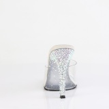 Transparente mules 11,5 cm GALA-01DSP silberne strass high heels mules