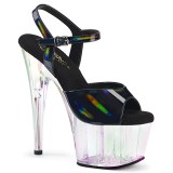 Transparente plateau 18 cm ADORE-709HT Schwarze high heels sandaletten