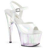 Transparente plateau 18 cm ADORE-709HT Weisse high heels sandaletten