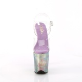 Transparente plateau 20 cm FLAMINGO Lavendel high heels sandaletten