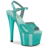 Türkis 18 cm ADORE-709GP glitter plateau high heels sandaletten