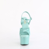 Türkis 18 cm ADORE-709GP glitter plateau high heels sandaletten