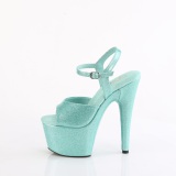 Türkis 18 cm ADORE-709GP glitter plateau high heels sandaletten