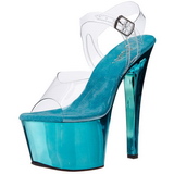 Türkis Transparent 18 cm SKY-308 Plateau High Heels