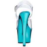 Türkis Transparent 18 cm SKY-308 Plateau High Heels