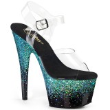 Turquoise 18 cm ADORE-708SS glitter platform sandals shoes