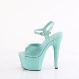 Turquoise 18 cm ADORE-709GP glitter platform sandals shoes