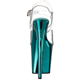 Turquoise 20 cm FLAMINGO-808 Chrome Platform High Heels