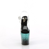 Turquoise 20 cm FLAMINGO glitter platform sandals shoes