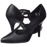 Vegan 10 cm VANITY-415 t-strap pumps high heels black