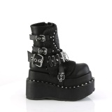 Vegan 11,5 cm BEAR-150 emo wedge plateauboots mit schnalle