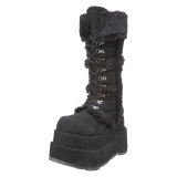 Vegan 11,5 cm BEAR-202 Demonia alternative plateaustiefel schwarz