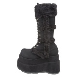 Vegan 11,5 cm BEAR-202 Demonia alternative plateaustiefel schwarz