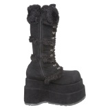 Vegan 11,5 cm BEAR-202 Demonia alternative plateaustiefel schwarz