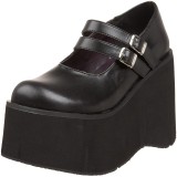 Vegan 11,5 cm DemoniaCult KERA-08 mary jane plateau pumps