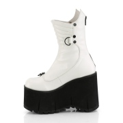 Vegan 11,5 cm KERA-130 DemoniaCult alternative plateauboots weiss