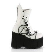 Vegan 11,5 cm KERA-130 DemoniaCult alternative plateauboots weiss