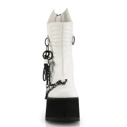 Vegan 11,5 cm KERA-130 alternative ankle boots platform white
