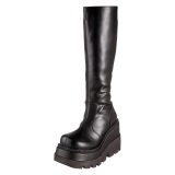 Vegan 11,5 cm SHAKER-100 demoniacult knee boots wedges platform