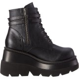 Vegan 11,5 cm SHAKER-52 DemoniaCult wedge plateauboots schwarz