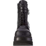 Vegan 11,5 cm SHAKER-52 wedge ankle boots platform black