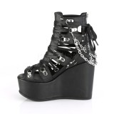 Vegan 12,5 cm POISON-95 wedge plateau ankle booties