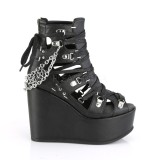 Vegan 12,5 cm POISON-95 wedge plateau ankle booties
