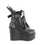 Vegan 13 cm POISON-107 wedge plateau ankle booties