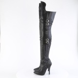 Vegan 13 cm SEDUCE-3080 Schwarze overknee stiefel für männer