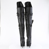 Vegan 13 cm SEDUCE-3080 Schwarze overknee stiefel für männer