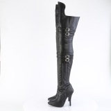 Vegan 13 cm SEDUCE-3080 high heeled thigh high boots with buckles