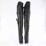 Vegan 13 cm SEDUCE-3080 thigh high boots for mens and drag queens in black