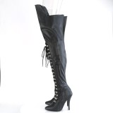 Vegan 13 cm SEDUCE-3082 Schwarze overknee stiefel für männer