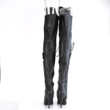 Vegan 13 cm SEDUCE-3082 Schwarze overknee stiefel für männer