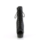 Vegan 15 cm DELIGHT-1021 exotic platform peeptoe boots schwarz