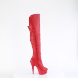 Vegan 15 cm DELIGHT-3018 overknee stiefel mit schnallen rote