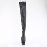 Vegan 15 cm DELIGHT-4019 open toe overknee stiefel mit schnürung