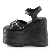 Vegan 15 cm DemoniaCult WAVE-09 lolita plateau wedge sandaletten